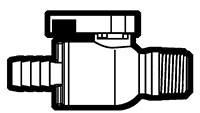 Polypropylene Push-To-Connect Hose Barb to Male NPTF Straight Ball Valves