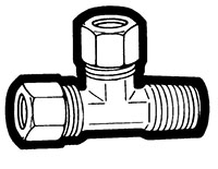 Compliant Compression Tube to Male Pipe Run Adapter Tee Fittings
