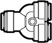 Polypropylene Push-To-Connect and Metric Two Way Divider Adapter Fittings