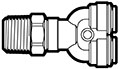 Polypropylene Push-To-Connect Tube to Male NPTF Swivel Y Adapter Fittings