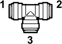 1/4 Inch Tube Outside Diameter Polypropylene Push-To-Connect Union Tee Fitting - 2