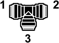 Acetal Push-To-Connect Metric Union Tee Fittings - 2