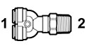 Polypropylene Push-To-Connect Tube to Male NPTF Swivel Y Adapter Fittings - 2